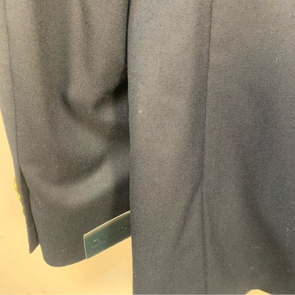 Brooks Brothers “346” Gold Button Navy Blue Wool Logo Sports Blazer Coat Jacket - Picture 13 of 15
